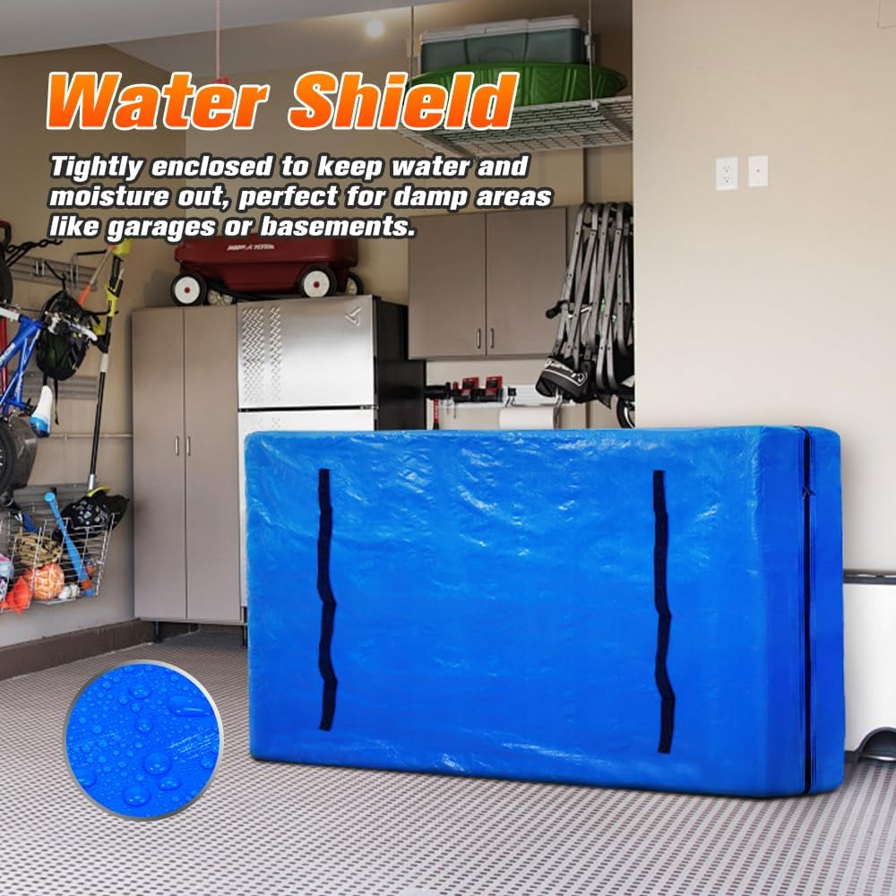 MOBI Mattress Bags for Moving and Storage, Mattress Cover with 8 Heavy Duty Handles and Strong Zipper Closure, Moving Supplies & Moving Bag, Navy, King Single Size - 207X110X38Cm image number 2