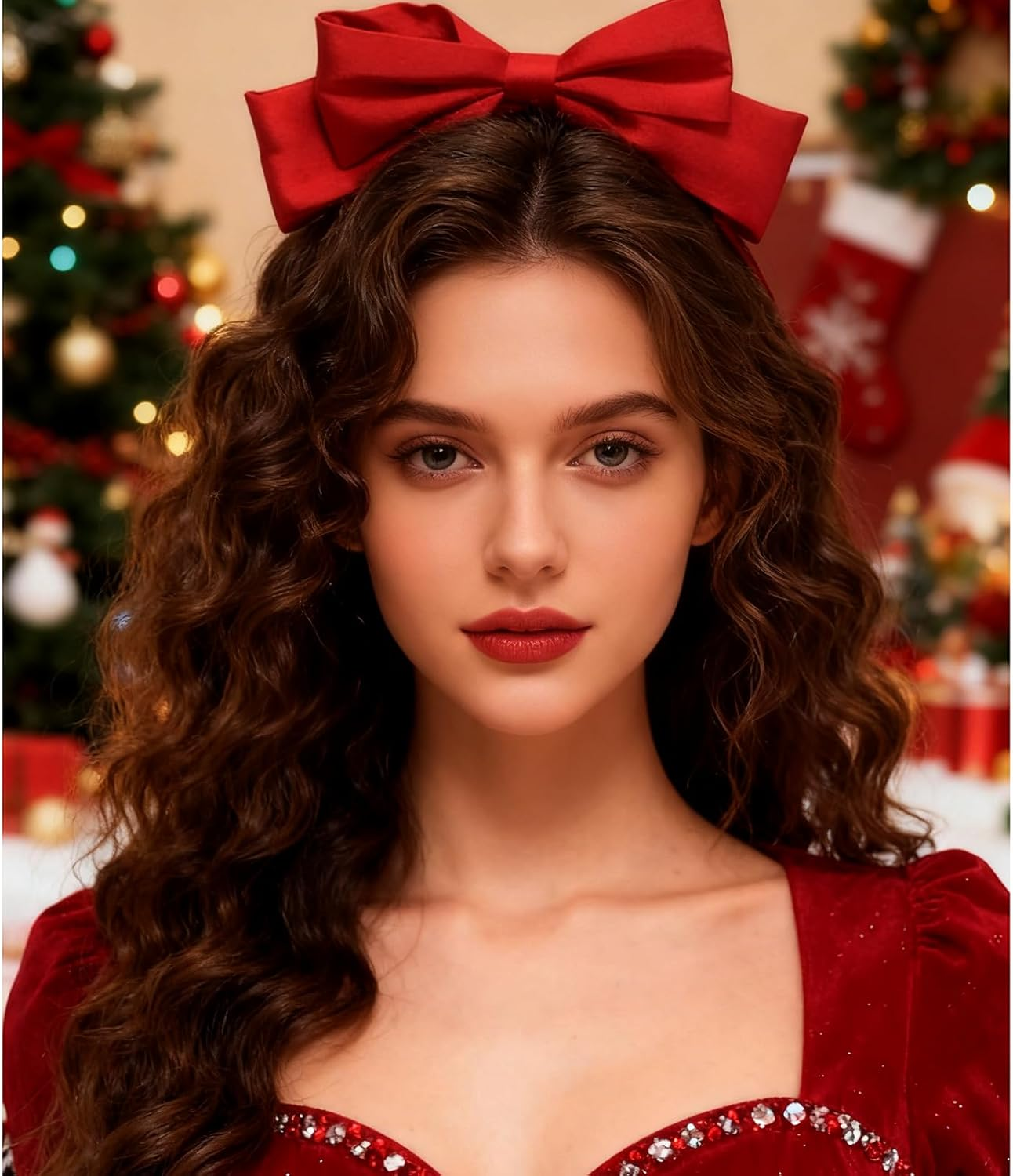 Red Hair Bows for Women Bow Hair Clips Silky Satin Bow Clips Cute Hair Bow Clips French Hair Band Bow Long Tail Bows Wedding Bow Barrette Bowknot Black White image number 6