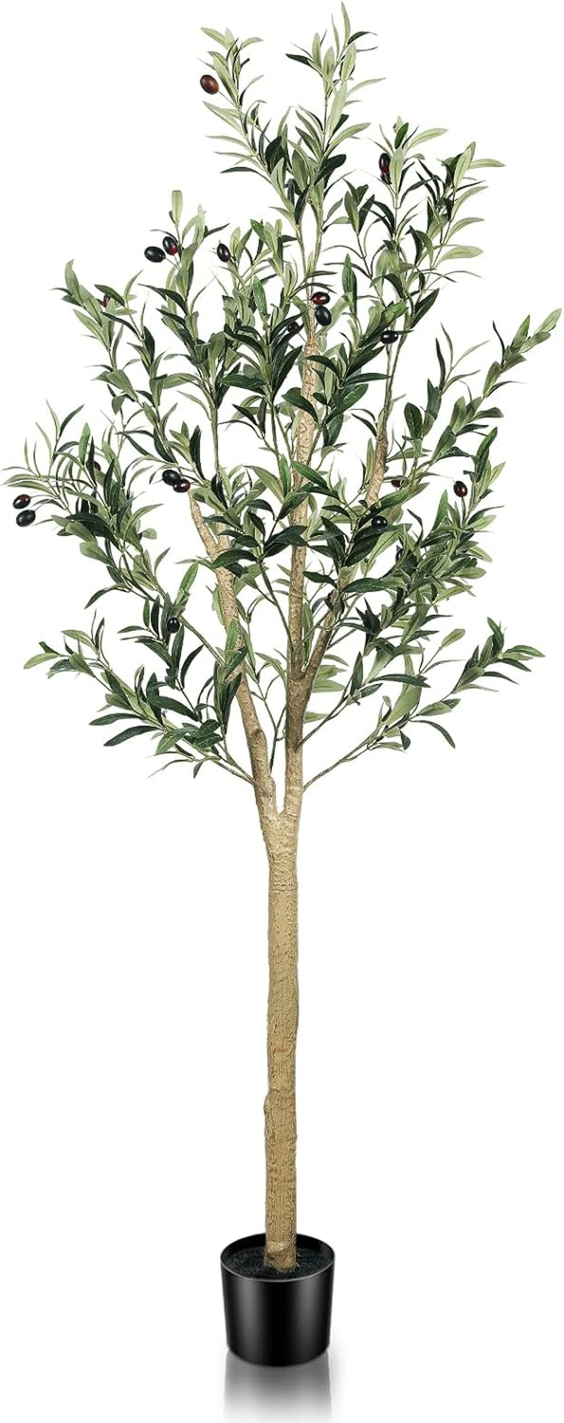 LYERSE 5Ft(60") Olive Tree Artificial Indoor, Fake Potted Olive Tree with Planter Large Faux Olive Branches and Fruits Artificial Tree for Home Office Decor image number 1