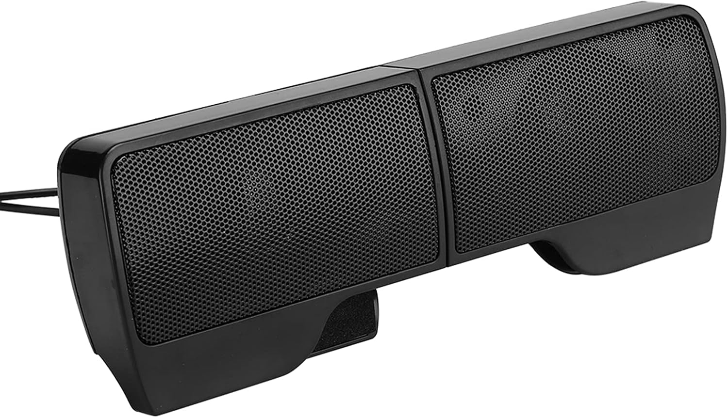 USB Wired Speaker, Portable Soundbar Computer Mini Loudspeaker, with a Clip, for Desktop Laptop Computers, Black