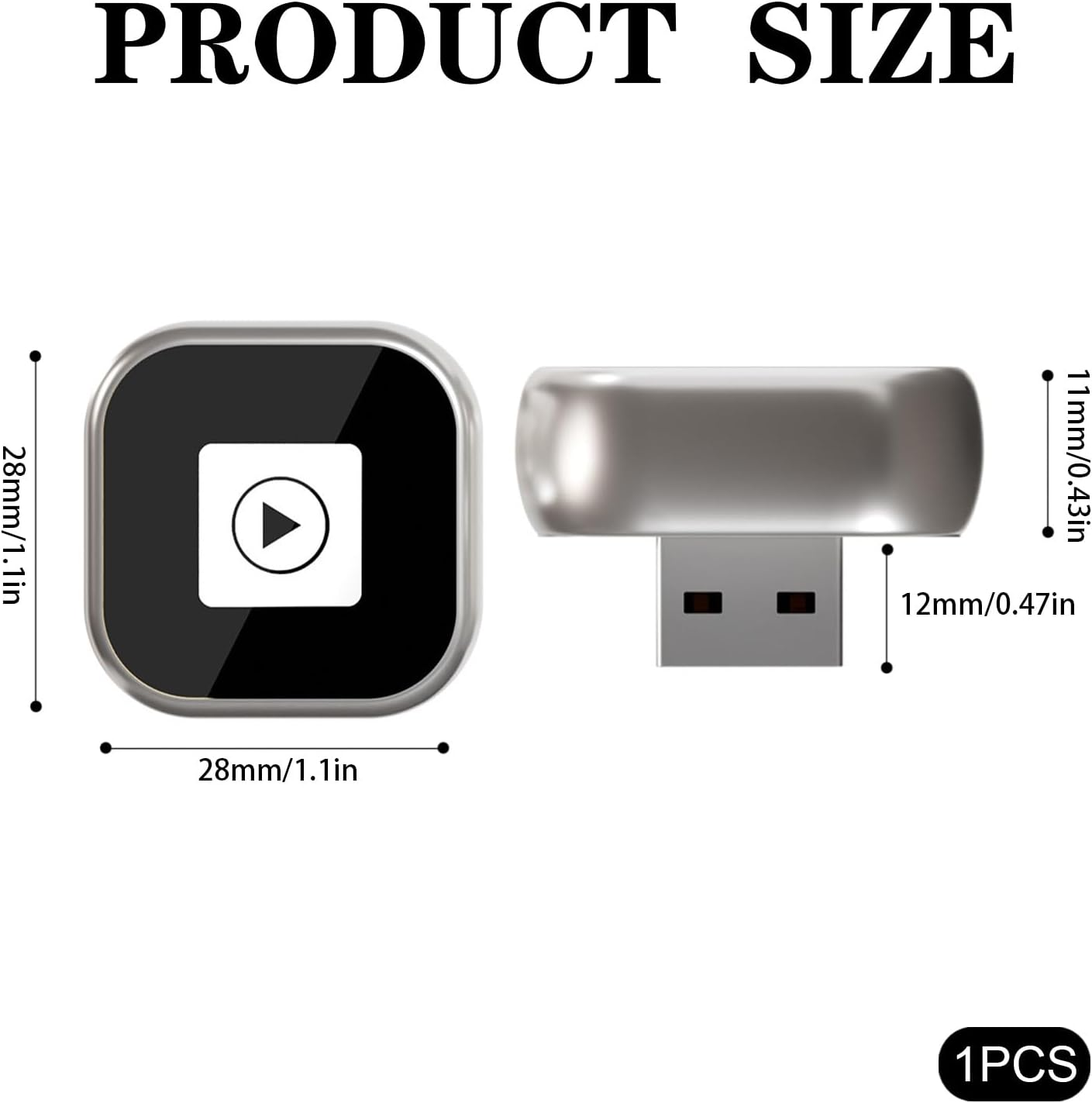 Car Wireless Carplay Adapter, Mini Android Auto Wireless Adapter, Carplay Wireless Adapter，Suitable for Converting OEM Wired to Wireless,Iphone 6+, Android 11+ Mini Car Player Adapter (Silver-White) image number 3