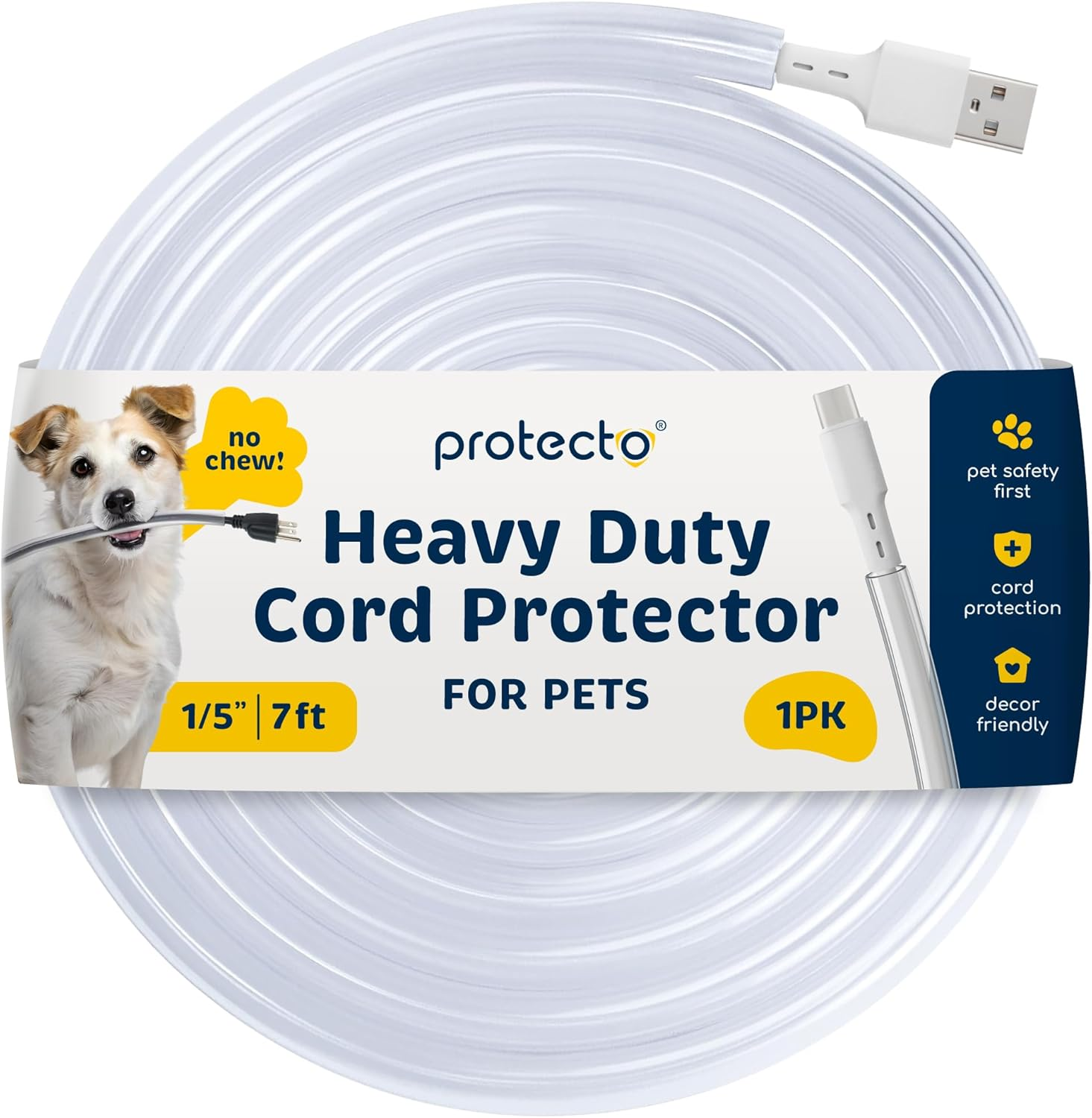Pet Wire Protector Flexible Cable Sleeve 7Ft - Odor-Free Cat & Dog Chew Proof Electrical Power & Charger Cord Cover for Phone, USB, RCA & HDMI Cables | 2Mm Thick Overfloor Universal Protection image number 5