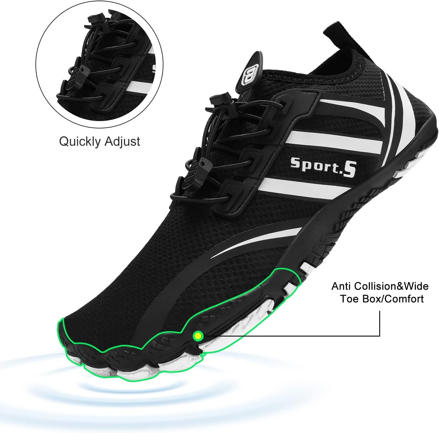 Tcife Water Shoes Womens Mens Swim Beach Shoes Aqua Sports Outdoor Beach Surfing Diving Hiking Yoga Shoes Quick-Dry Water Shoes Men Water Shoes Women image number 6