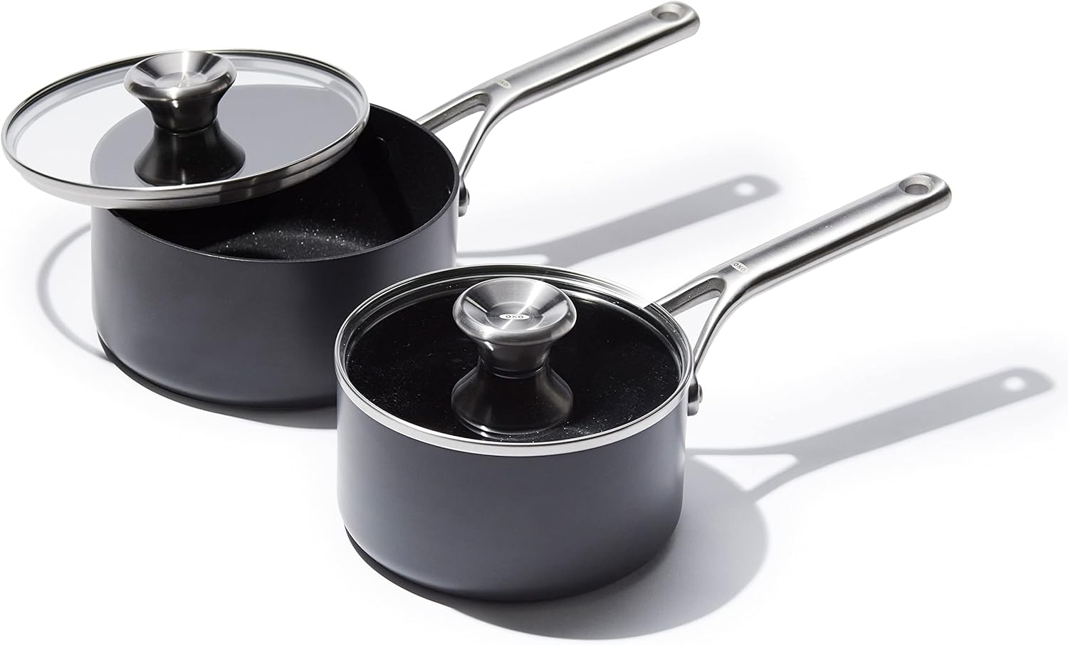 OXO Professional Pfas-Free Non Stick Hard Anodized Induction Suitable, 4-Piece Saucepan Set, 1.7QT and 2.3QT, Black image number 6