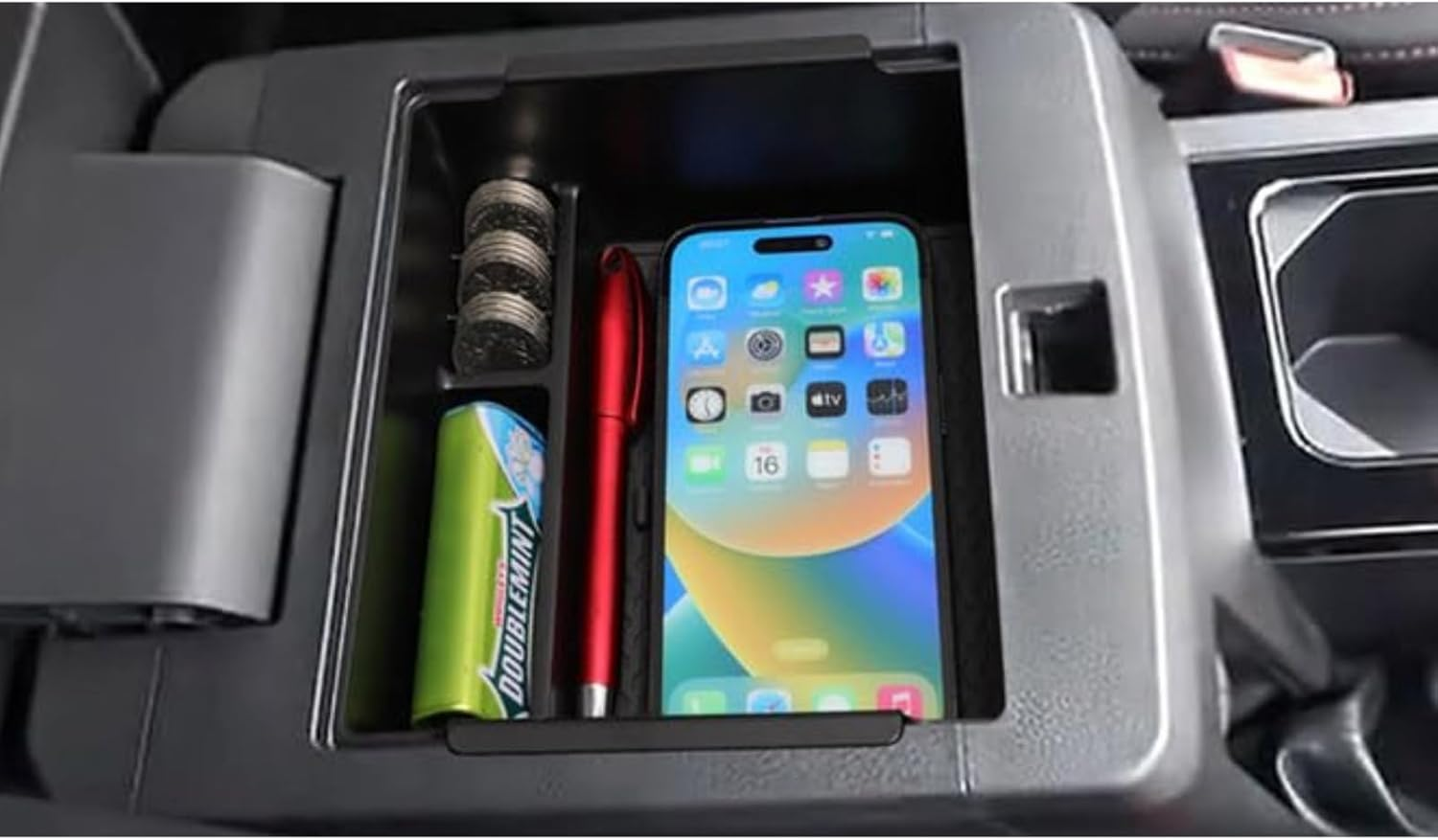 Center Console Organizer for Mitsubishi Triton/L200 2024 2025 Interior Organizer Center Console Holder Tray Armrest Storage Box with Non-Slip Silicone Mats Triton24 image number 5