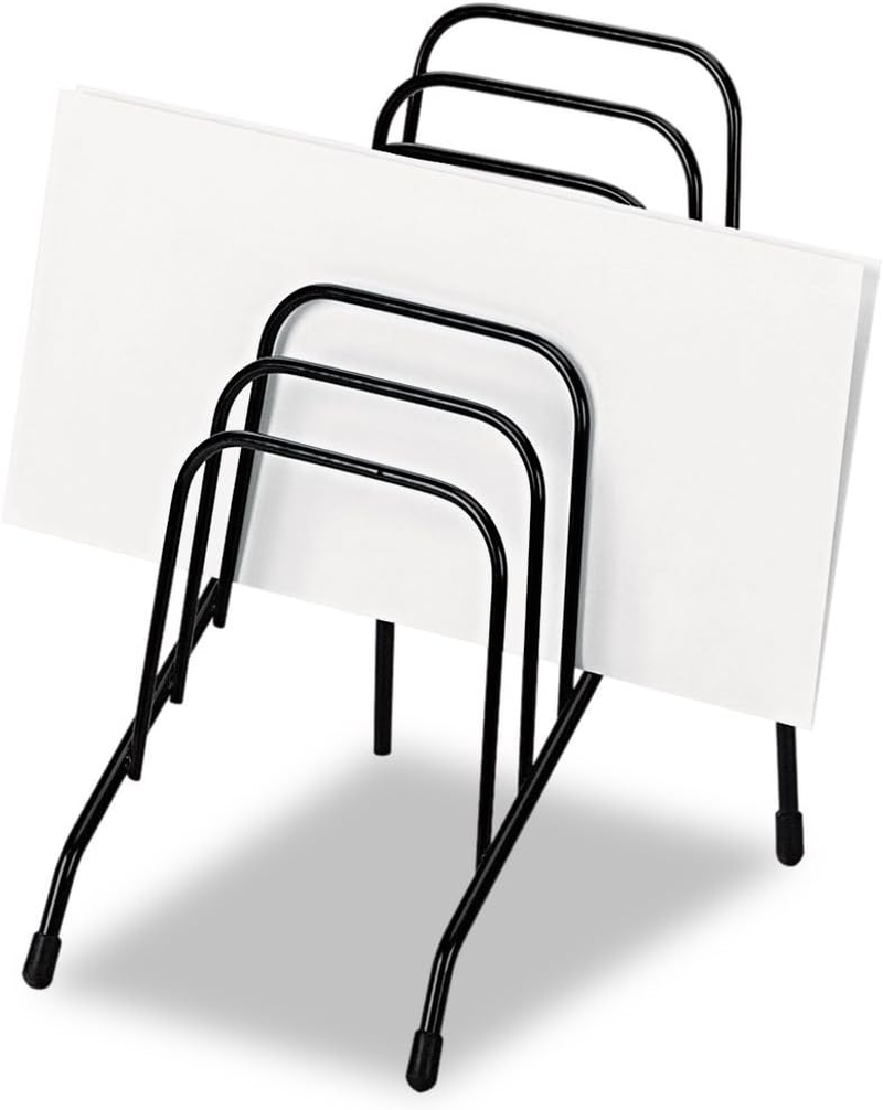 Fellowes Step File Junior Wire Organizer Rack, 6 Sections, Black (72613) image number 2
