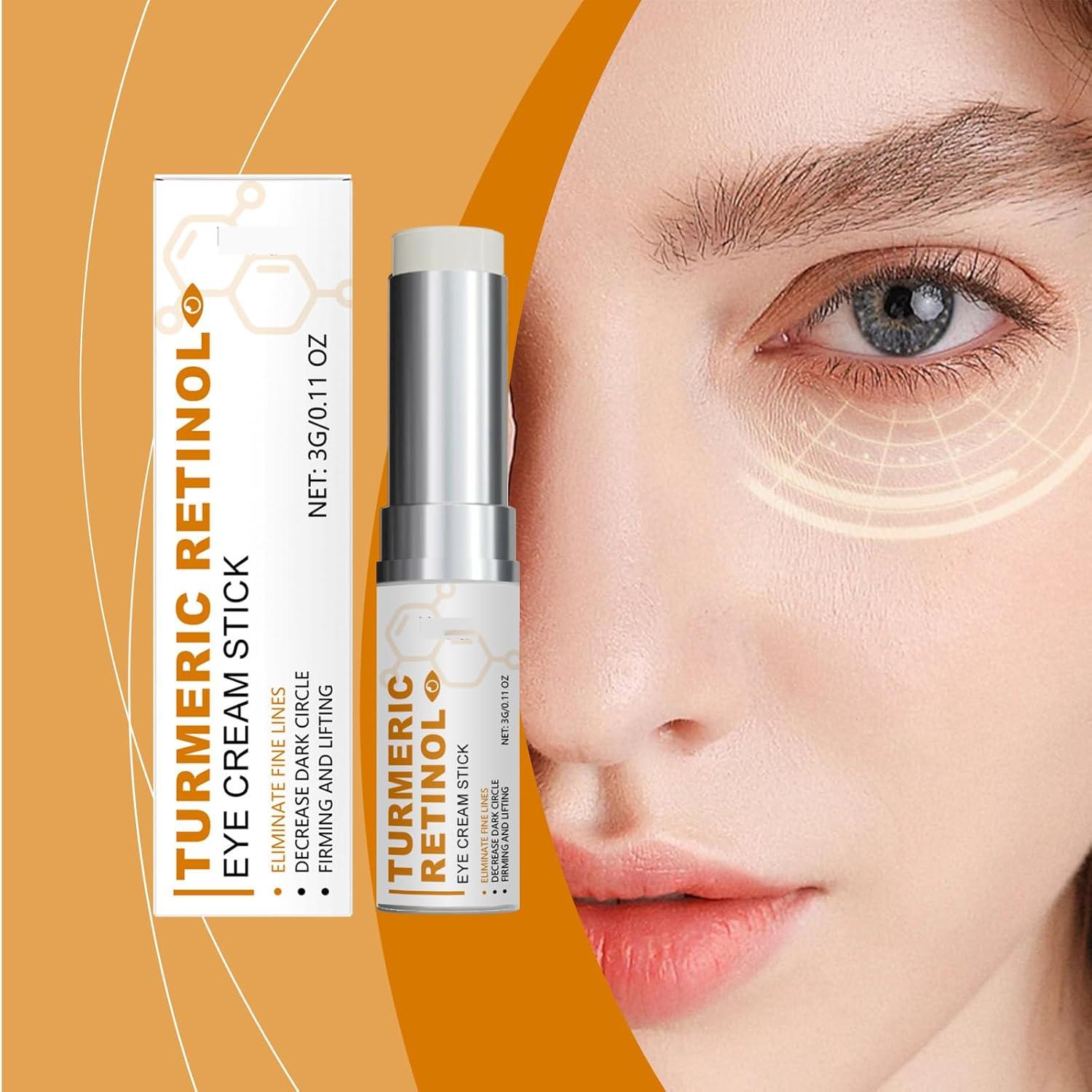 Turmeric Retinol Eye Cream Stick - 2PCS, Eye Balm for Skin-Nourishing & Age-Defying Daily Eye Care, 3G/0.11Oz Each image number 4