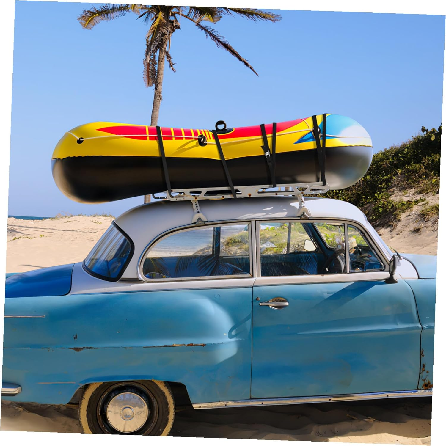 ELAYARD 6 Pcs Adjustable Lashing Straps with Buckles Nylon Cargo Security Bands for Packing Bikes Luggage Furniture and Outdoor Use image number 1