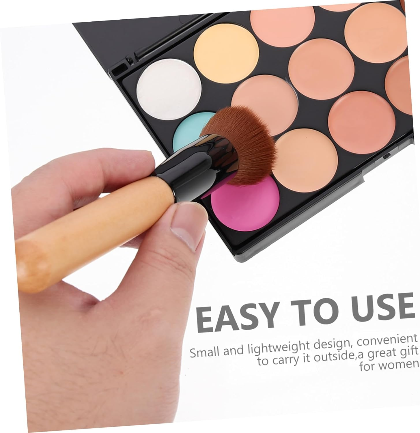 Generic 2Pcs Concealer Palette with Multi-Function Shading Powder and Makeup Brushes for Women Soft Matte Blendable Cream for Skin Scar Concealing Contour Highlight Kit for Natural Finish image number 4