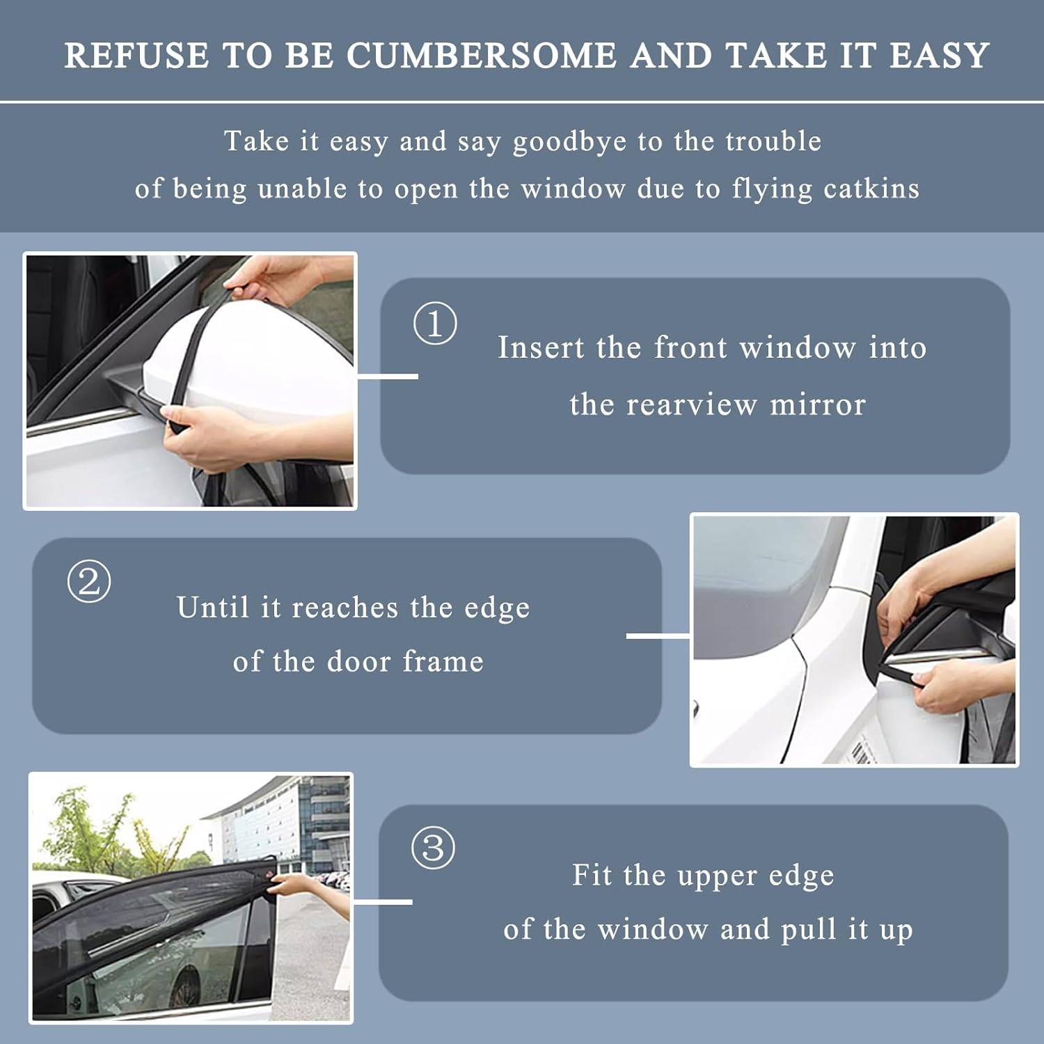 4 Pack Car Sun Shade for Side Windows - Stretchy Mesh Car Window Shade with Storage Bag, Mosquito Net Cover Fit Cars/Suvs, Top Car Essentials & Baby Essentials, Perfect Car Window Shade for Baby image number 6