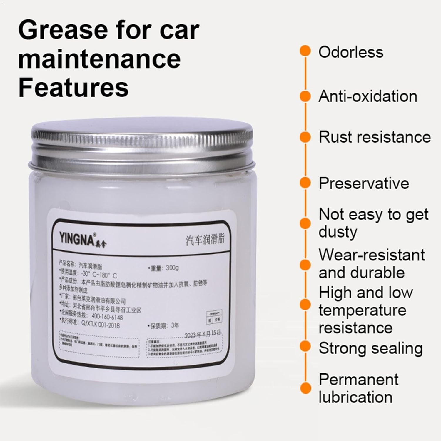 Car Door Grease Lubricant - Waterproof Multipurpose Lubrication, Lightweight Automotive Parts | Long Lasting Heavy Duty Grease, Lubricating Paste for Car Doors Seat Tracks Garage Door Hinges - 300 image number 6