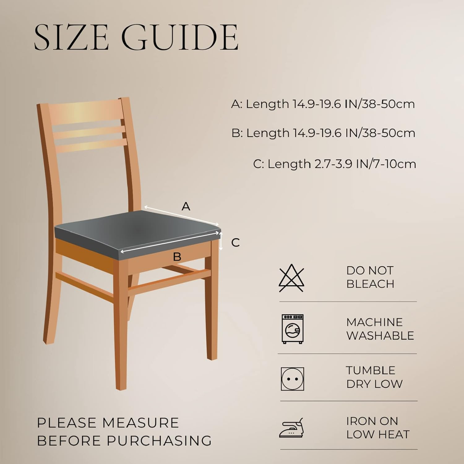 Searchi Stretch Dining Chair Seat Covers Set of 4, Soft Removable Washable Seat Covers for Dining Chairs, Dining Room Protector (Rear-Covered, Grey) image number 7