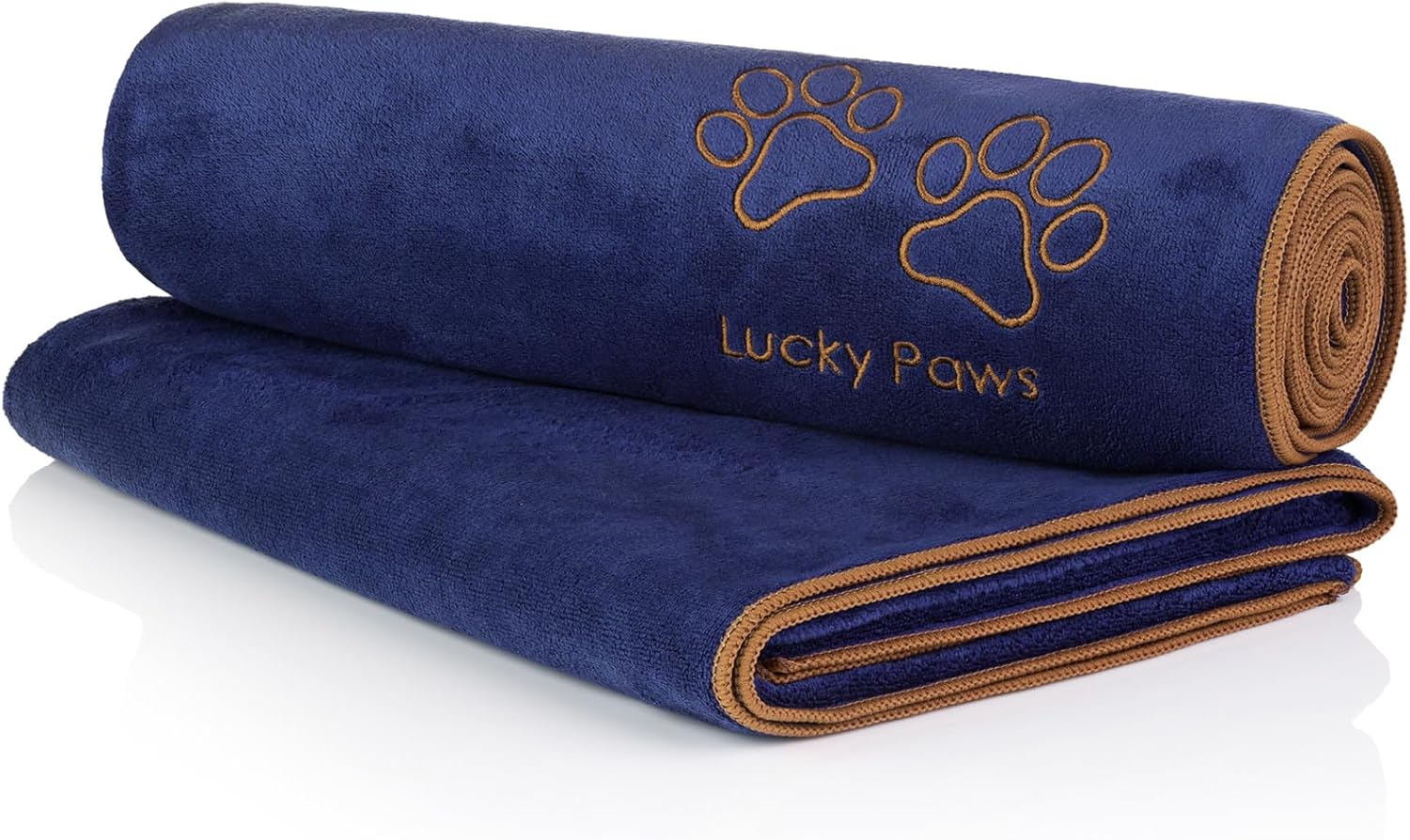 Lucky Paws&reg; Dog Towel &ndash; Extra Large 140 X 70Cm - UK Based Seller - Super Absorbent Microfibre Towel - Fast Drying - Super Soft - Premium Pet Towels (Pack of 2, Navy Blue) image number 5