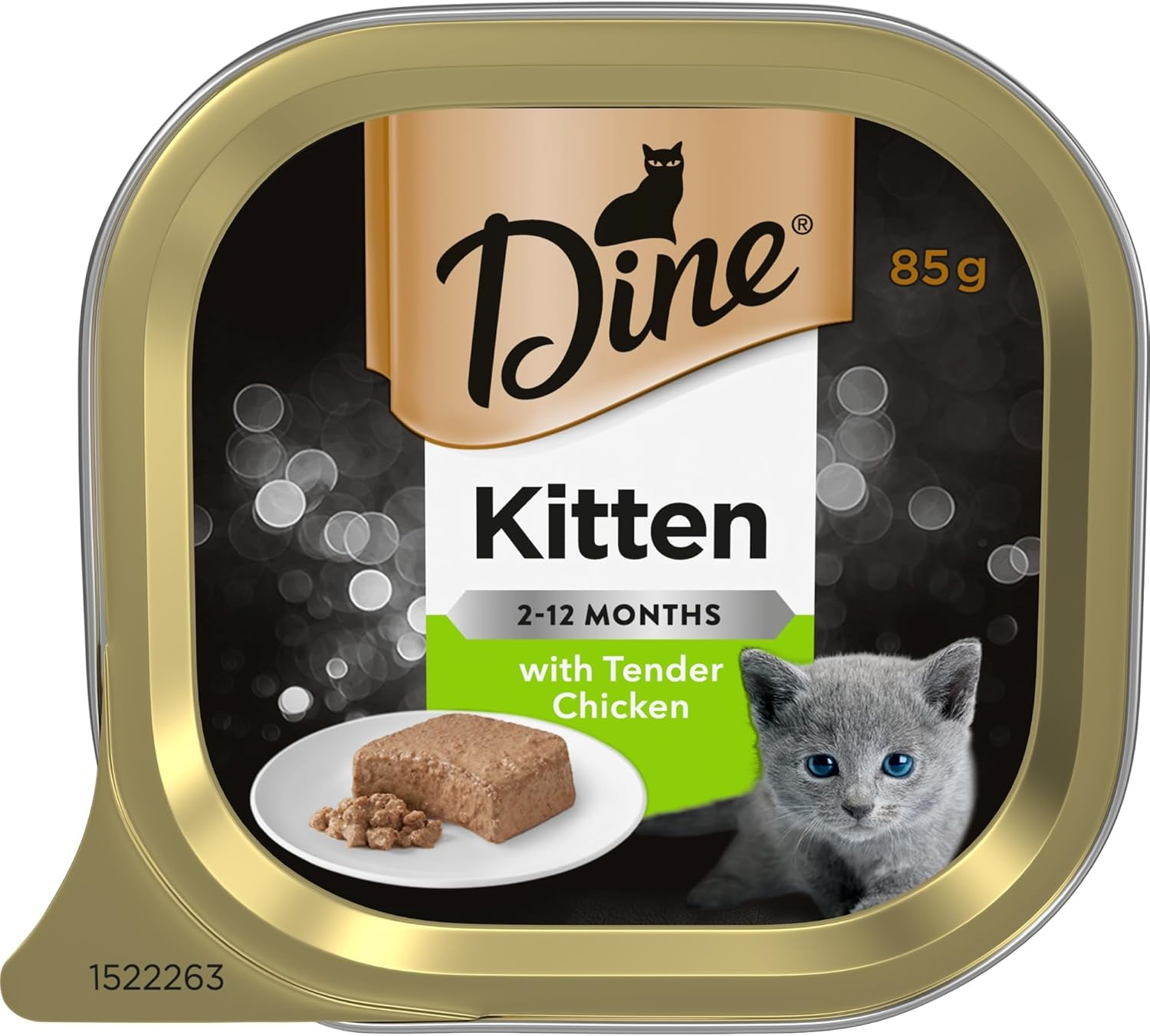 Dine Kitten Classic Collection Wet Cat Food Tender Chicken 85G Tray, 14 Pack image number 1