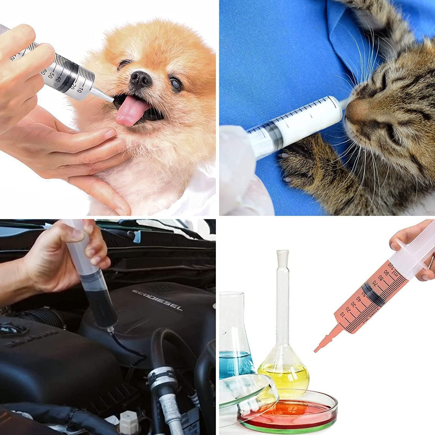 2 Pieces100Ml Syringe with 100Cm Tube for Oil Fluid Suction, Nutrient Measuring, Watering Experiments Industrial, Individually image number 3