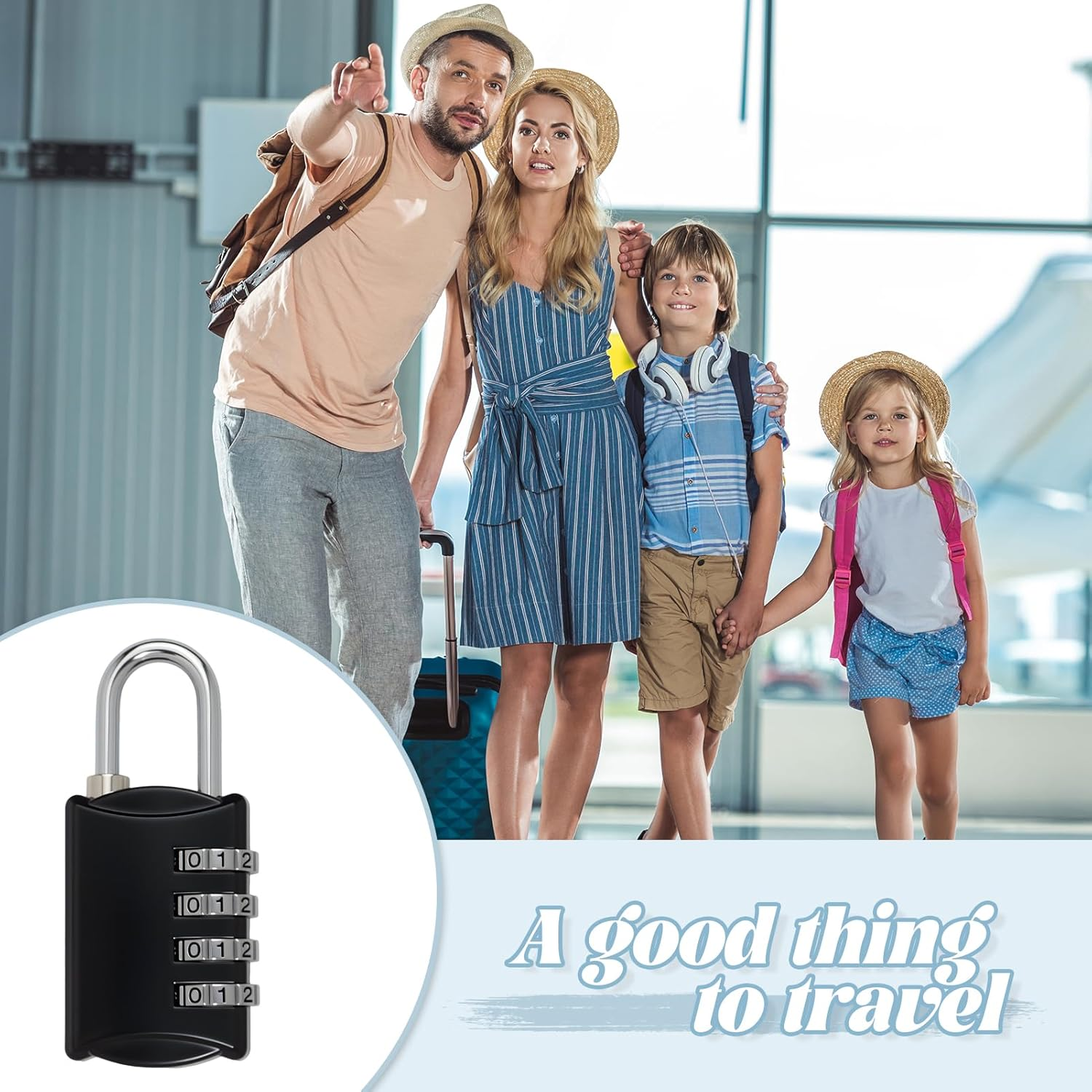 AIAOO Secure 4-Digit Combination Luggage Locks, 2 Packs Resettable Combination Padlock for Travel Suitcases Backpacks Gym Lockers Toolboxes with Durable Zinc Alloy Body (Black) image number 4