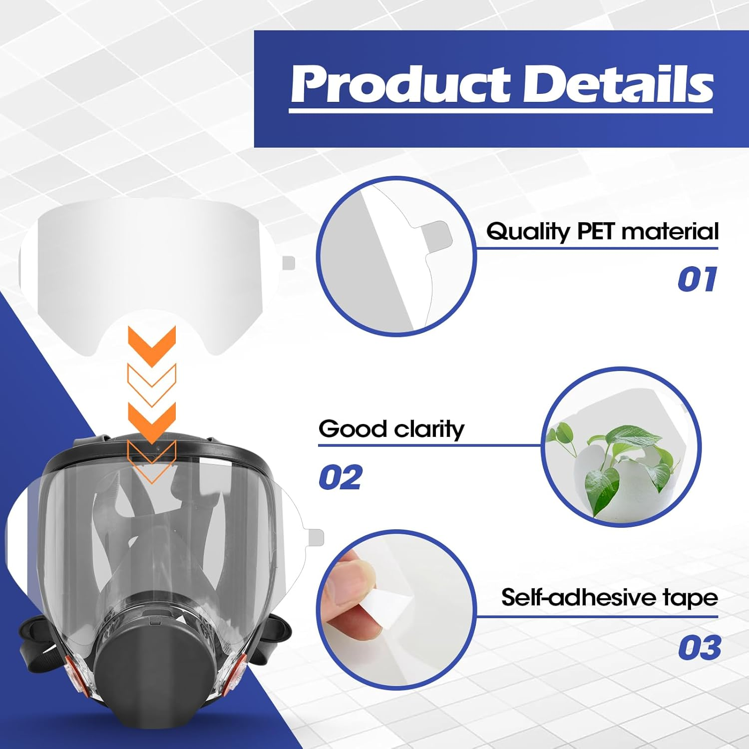 40 Pack Peel off Lens Cover Compatible for 3M 6885, 6000, 6700, 6800, 6900 Series Respirator Mask, Protective Cover for 6800 Mask image number 1