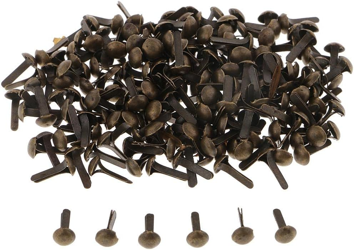 F Fityle 200 Pieces 4.5Mm round Head Split Pins Metal Brads Paper Fastener Decorative Brad for Scrapbooking DIY Craft Decoration - Bronze - Gold image number 6