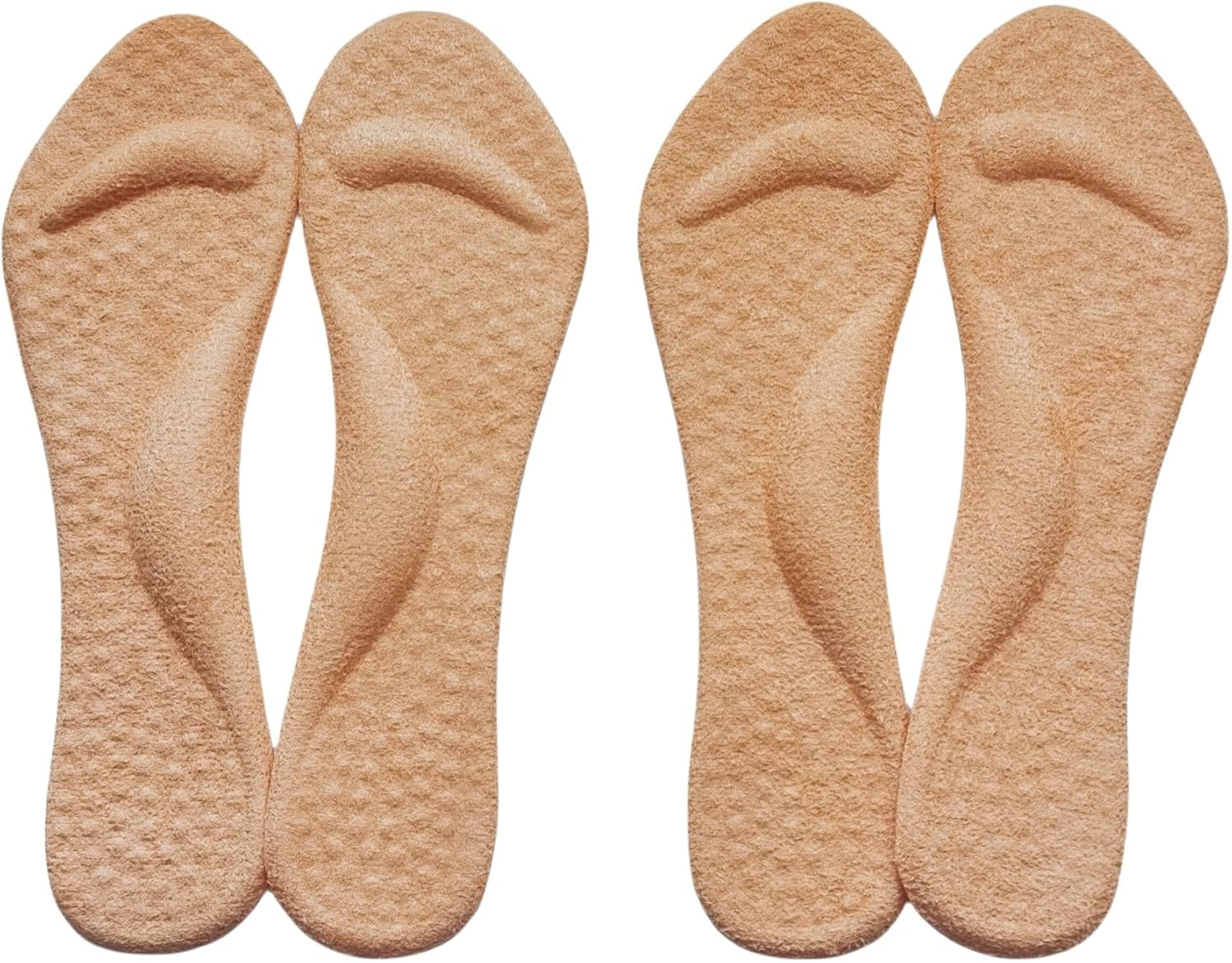 3/4 High Heel Cushion Insoles,2 Pairs Self-Adhesive Arch Support Inserts Women, Gel Shoe Inserts for Sandal, Flats and High Heels（Beige） image number 3