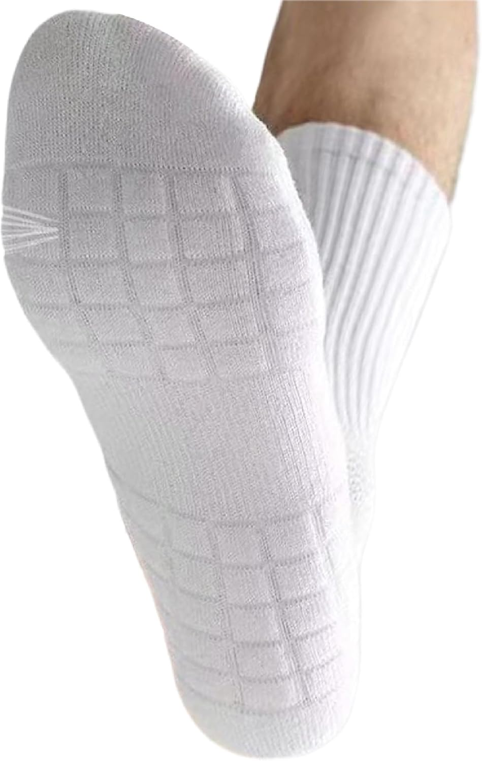 Dress Cici Men'S Athletic Cushion Crew Socks with Breathable Mesh Instep Top and Knitting Ribbed Tube (2 Pack)