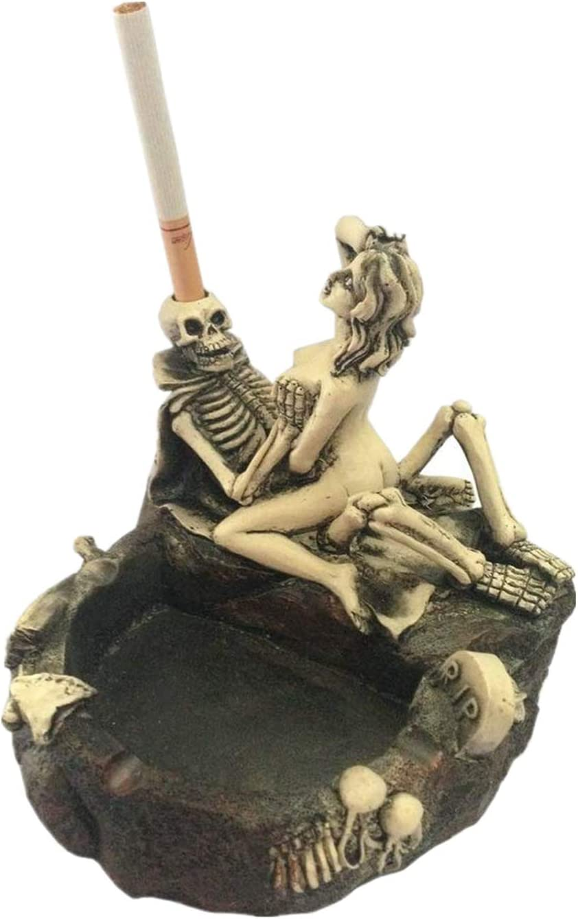 Creative Skull Ashtray & Love Never Dies Skull Ashtray Fun Taste the Living Room Decoration for Smoking Room Decor Gifts for Smokers image number 2