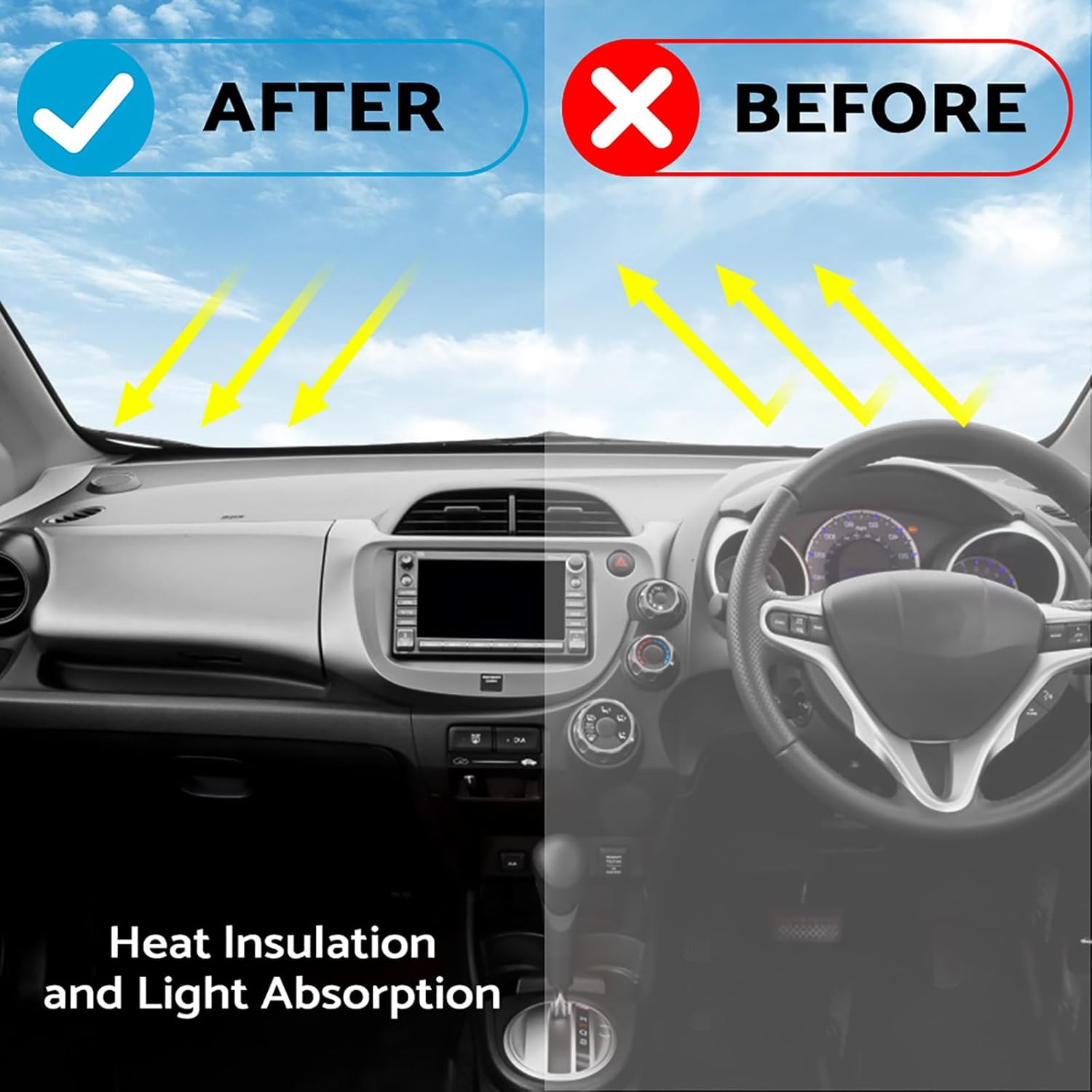 MAX COOL Dash Mat Dashboard Cover Non-Slip Carpet Suitable for Honda Jazz GE 8/2008-6/2014 image number 1