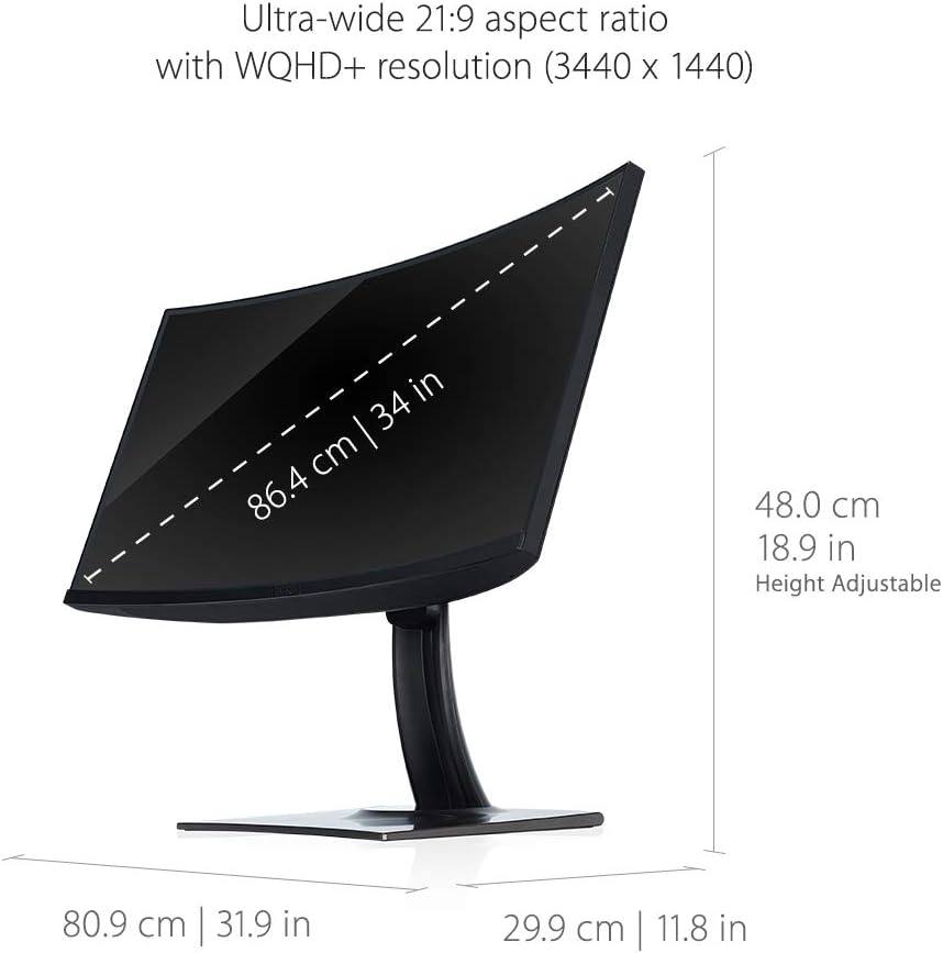 Viewsonic VP3481A UWQHD Curved Monitor with Docking Station, Black, 34-Inch Size image number 4