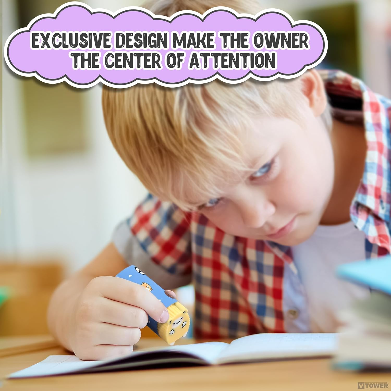 6 Pack Cute Erasers, Kawaii Animal Pencil Eraser for Kids Panda Sheep Cat Eraser Bulk Kawaii School Supplies, School Prize Stationery image number 1