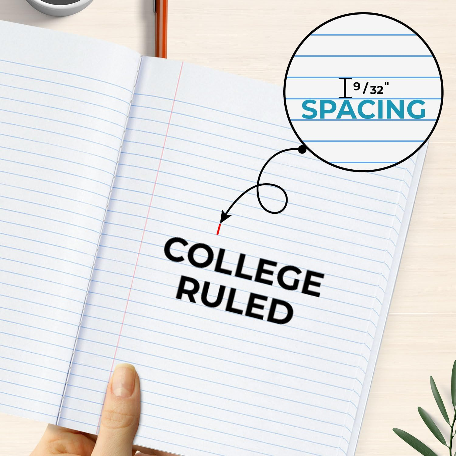 Rosmonde 5 Pack Composition Notebooks College Ruled, 200 No Bleed Pages (100 Sheets) 9-3/4X7-1/2 Notebooks for Work, Back to School Supplies for College Students, Notebooks for Women, Colors May image number 3