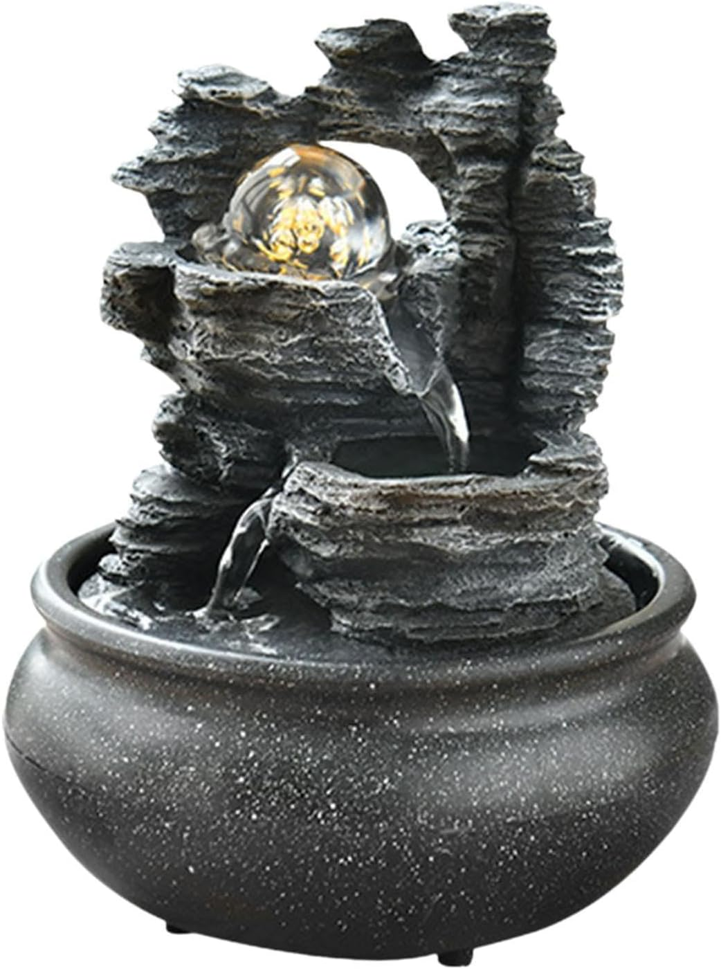 Weilaikeqi Indoor Waterfall Fountain Tabletop Fountain with Scene Light Water Fountain for Yoga, Style G image number 6