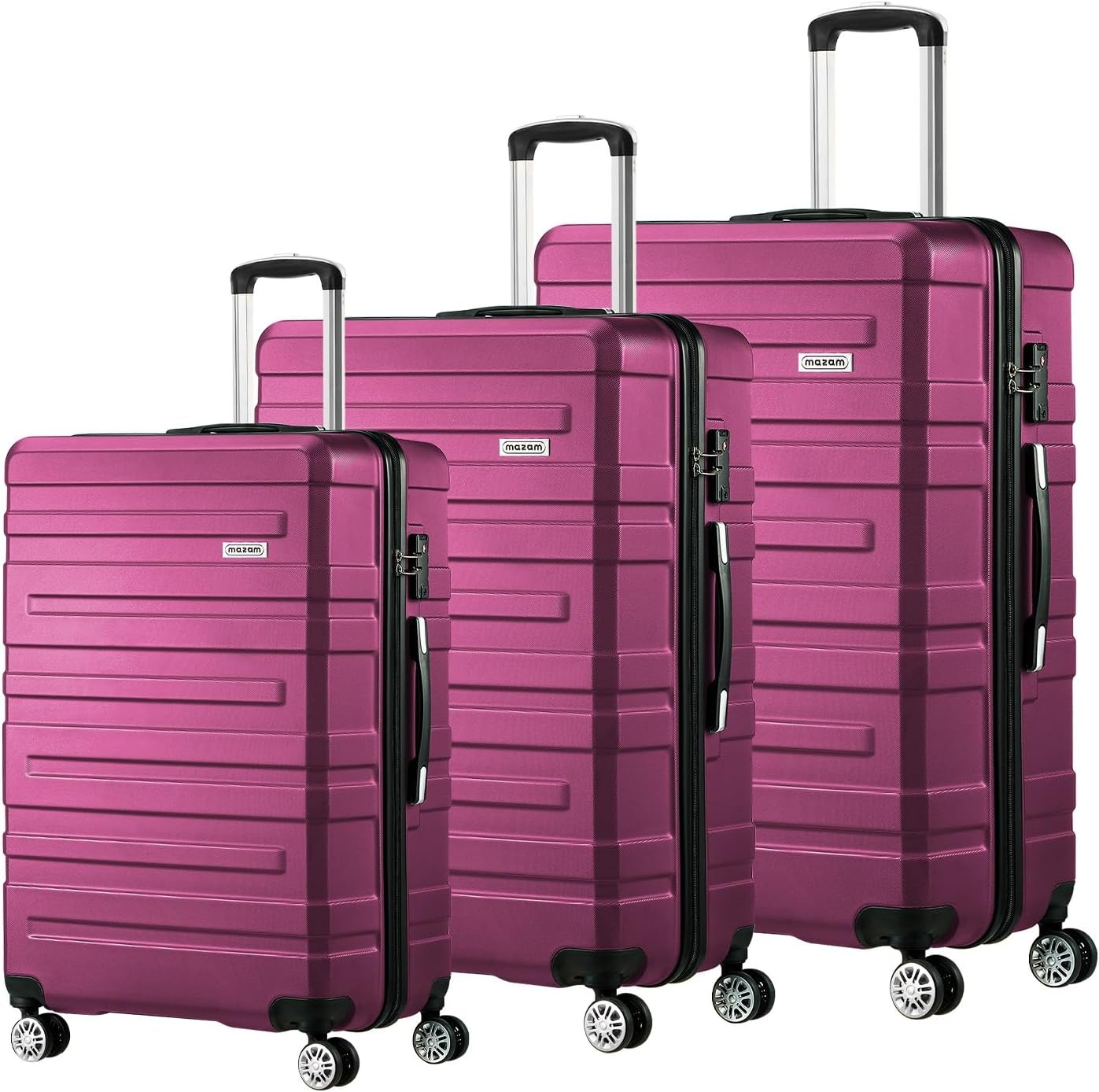 Mazam Luggage 28" Suitcase Trolley Set with Lock Storage Hard Case for Travel, Magenta