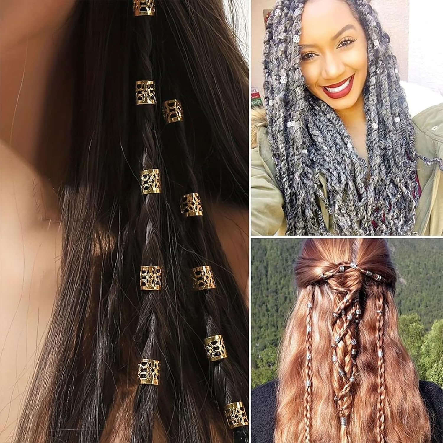 JOOTUEPO Pack of 80 Gold Hair Clips for Braids, Hair Accessories, Hair Accessories, Dreadlocks for Men, Women, Girls, Boys