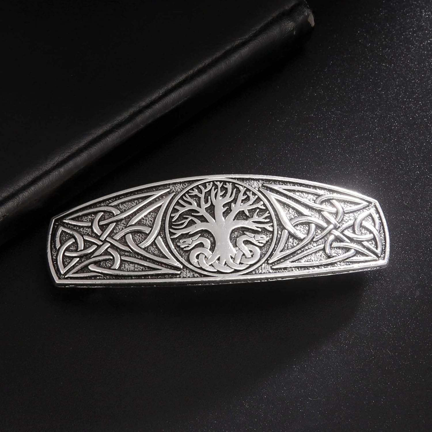 KKJOY Metal Celtic Knot Barrettes Vintage Two-Headed Dragon with Tree of Life Hair Clips Hand Crafted Spring Clip Hair Pin Headpieces Wedding Bridal Hair Accessories for Women Girls