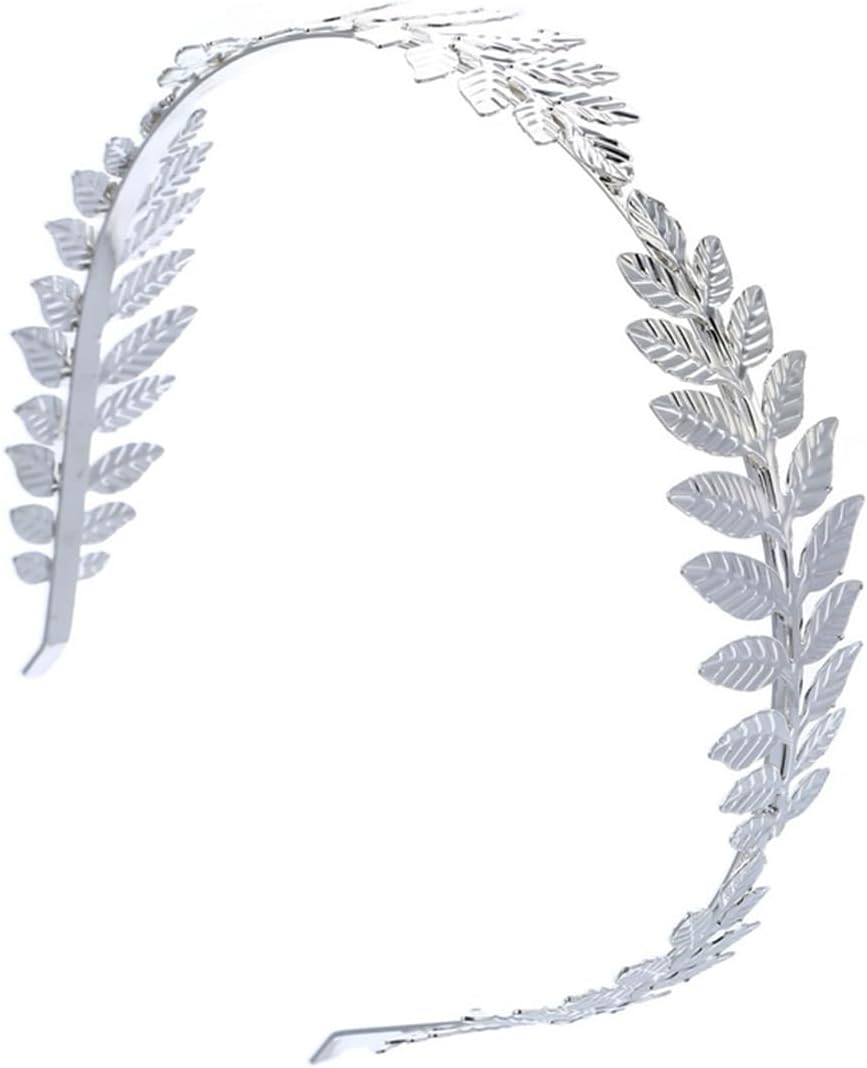 Visxcnu 1 X Women'S Hair Band, Gold Headpiece, Bride, Roman Goddess Headband, Girls' Laurel Wreath, Hair Accessories, Golden Wedding, Boho Leaf Hair Crown Accessories, Silver image number 2