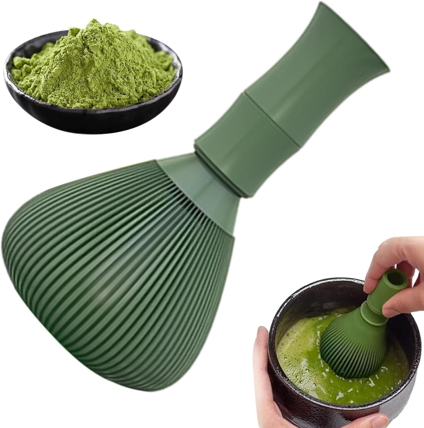 Matcha Whisk, Easy to Clean Reusable Powder Whisk, Resin Matcha Whisk for Making and Stirring Matcha (Green)
