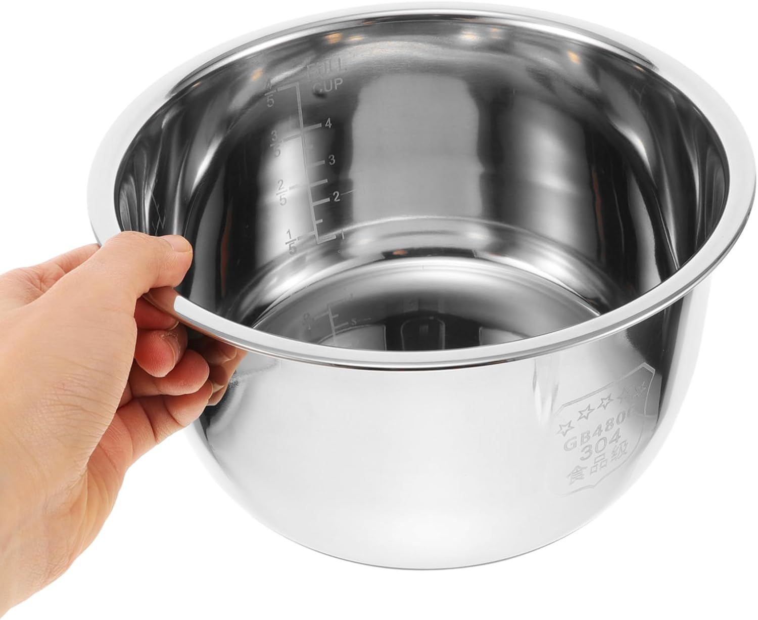 Zerodeko Rice Cooker Inner Pot Replacement, Rice Cooker Stainless Steel Inner Pot, 3.0L Stainless Steel Rice Cooker Inner Pot, Traditional Electric Cooker Accessories image number 1