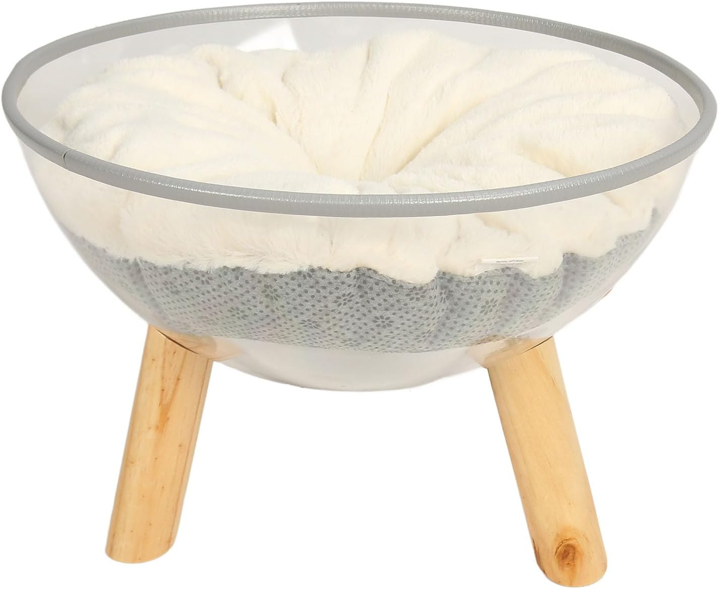 Clear Capsule Cat Bed, Wall Mounted Wood Cat House, Stable Safe Transparent Cat Bed with Plush Pads for Cat Sleeping Playing Climbing Lounging image number 4