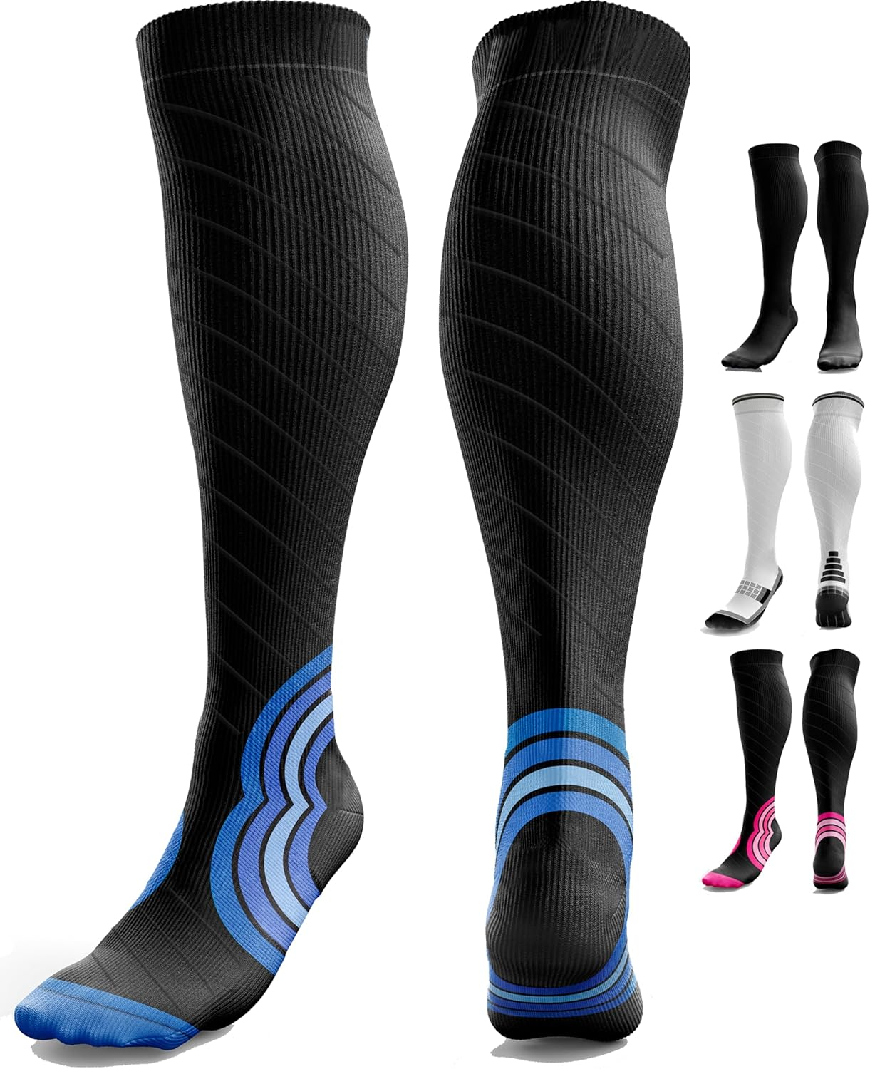 Azengear Compression Socks for Men, Women (20-30 Mmhg) anti DVT Calf Support Stockings, Flight Travel, Swollen Legs, Varicose Veins, Running, Sport, Nurses, Shin Splints, Pregnancy