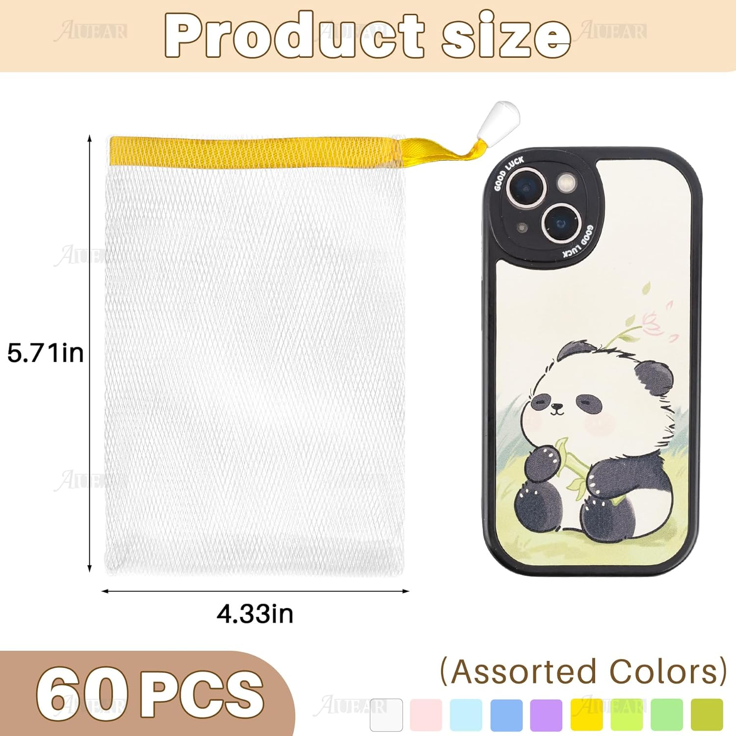 AUEAR, 60 Pack Mesh Soap Pouch for Shower Washing Bubble Foam image number 6
