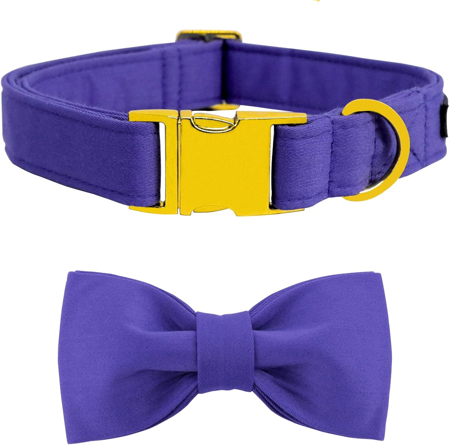Maca Bates Blue Dog Collar with Bow Bowtie for Dogs Solid Colors Bow Tie Thick Adjustable Breakaway Puppy Collars Birthday Gift for Small Medium Large Boy GILR Male Female Puppies Pets