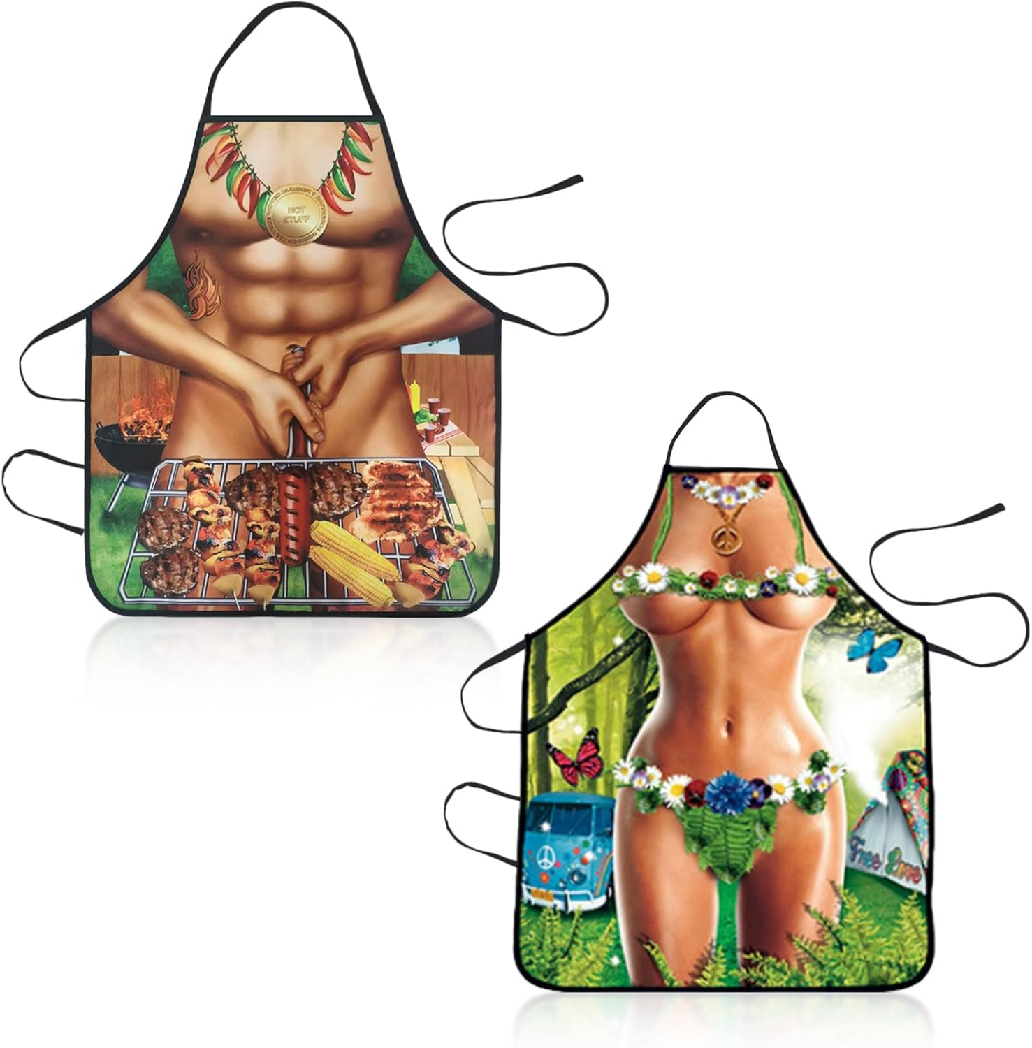 Funny BBQ Apron for Men and Women - Adjustable Kitchen, Oktoberfest, Work, Painting, Couples Cooking, Gardening Apron, Style 3, 60 X 74 Cm image number 3