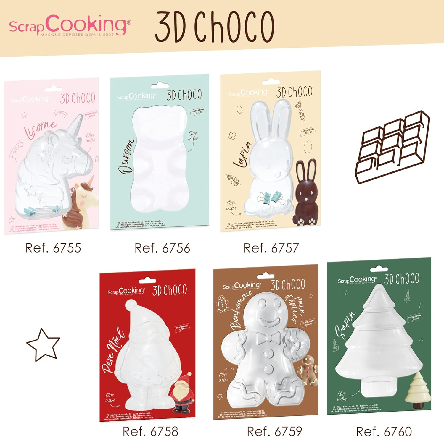 Scrapcooking 6760 Rigid Chocolate Mould 3D Chocolate Mould for Making Christmas Trees from Chocolate - Baking and Baking Accessories image number 1