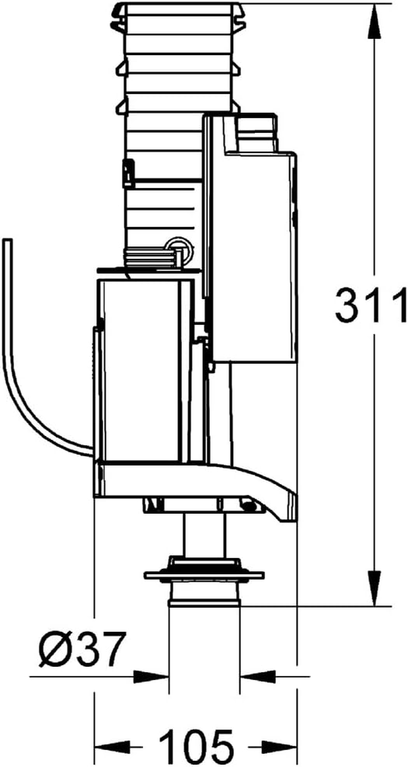 GROHE 42320000 AV1 with Extension, Messing, Chrom, 37.8 X 11.4 X 9.8 Cm, 0.3 Kg