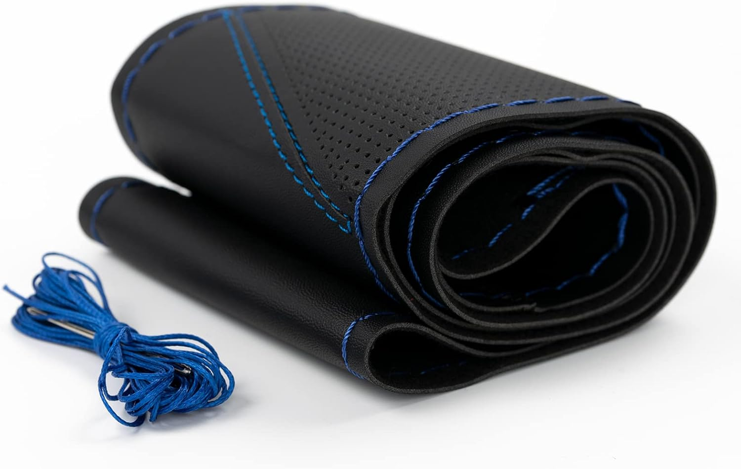 AUTOXBERT Sports Style Hand Sew Steering Wheel Cover Microfiber Leather Car Auto Steering Wheel Cover Stitch on Wrap for Cars, Suvs, Trucks and Autos