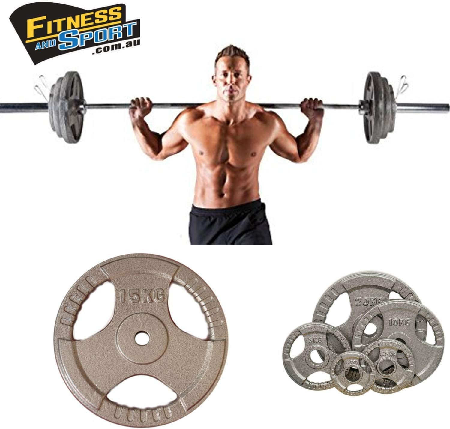 Standard Weight Plates for Adjustable Standard Dumbbell and Standard Barbell - Premium Quality Hammertone Weights Equipment Accessories for Body Building, Weightlifting,Fitness & Sports image number 1