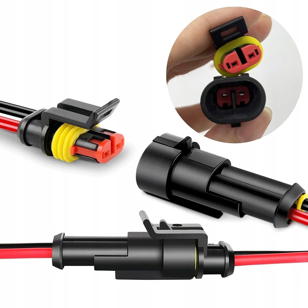 Automotive Electrical Connector 16AWG 10 Kits 2 Pin Plug Socket Quick Disconnect Waterproof 2 Way Wire Connectors with 10Cm Wire AWG Male and Female Way Marine 1.5Mm Series Terminal Connector image number 5