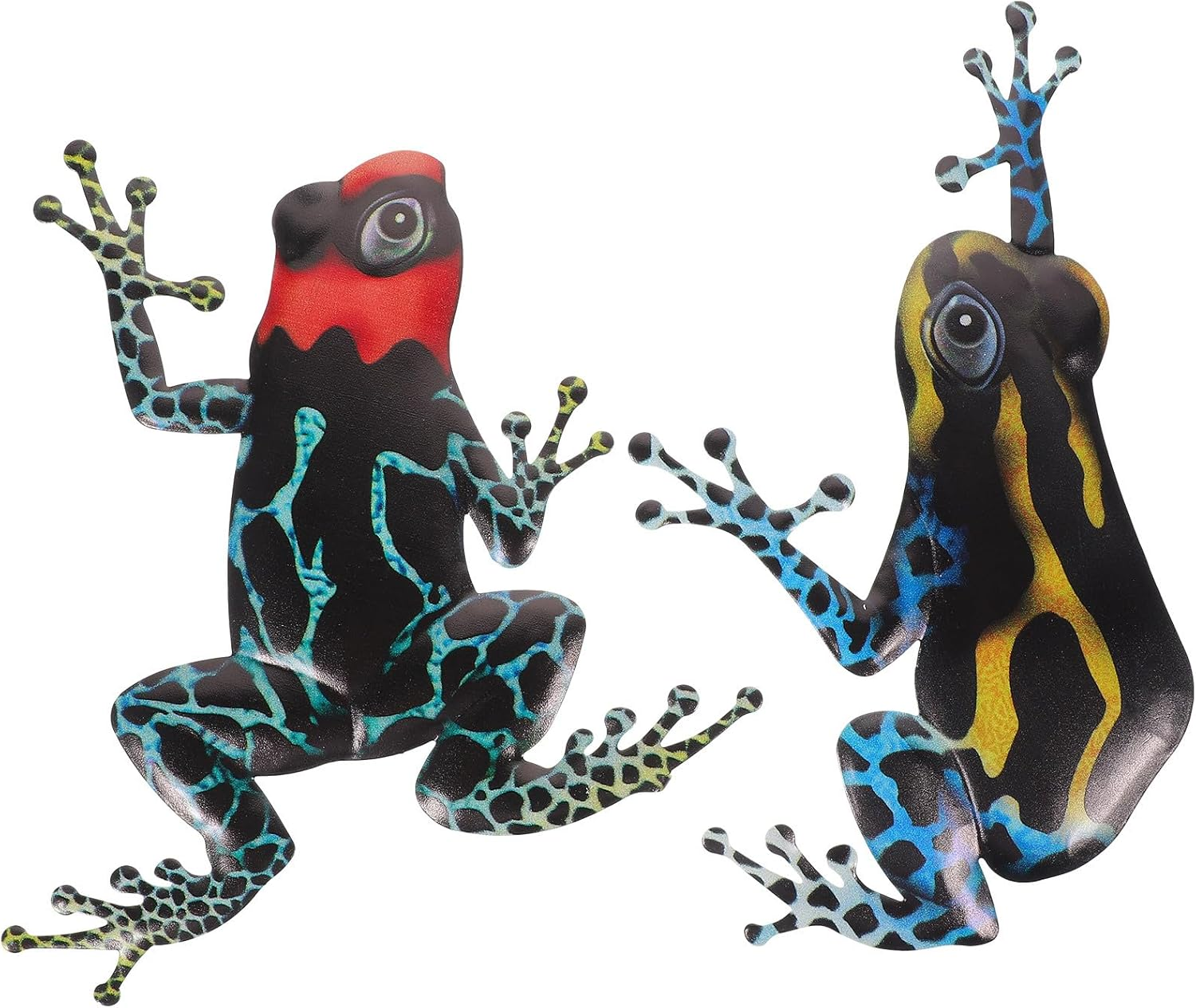 LIFKOME Creative Household Decor Vivid Iron Frogs Decor 2Pcs Iron Wall Hanging Sculptures Artistic Home Craft for Interior Wall Decoration
