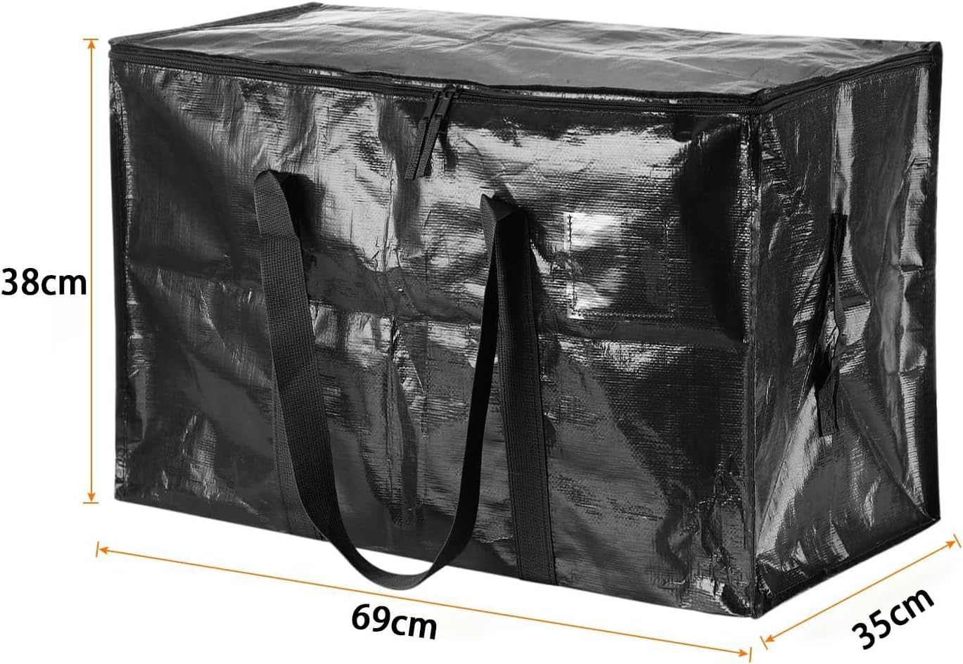 Extra Large Moving Bags Heavy Duty Totes for Storage Packing, Space Saving, Traveling, with Zippers & Strong Carrying Handles (4 Pack, 2 Blue&2 Black)