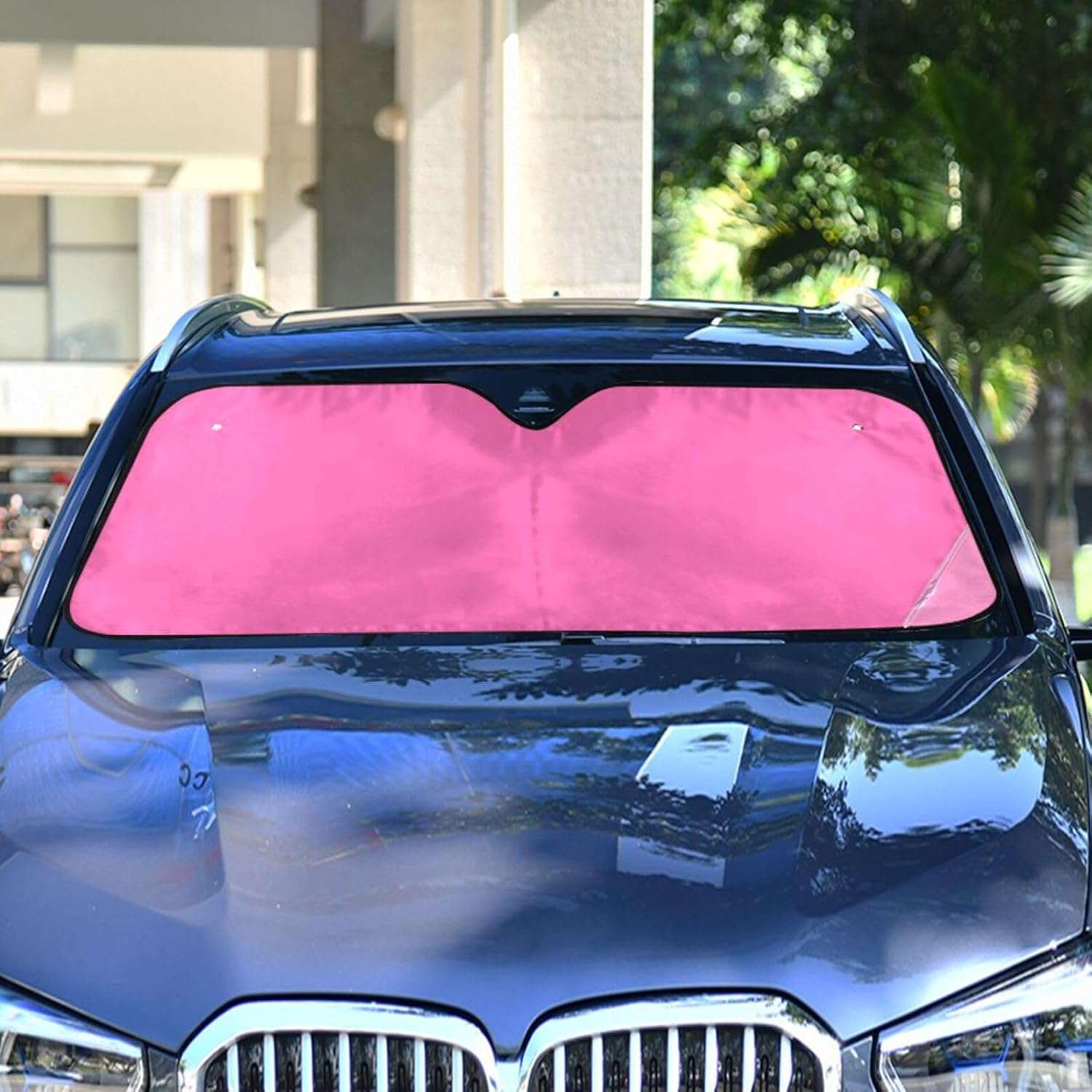 Windshield Sun Shade Hot Pink, Foldable Heatshield Sunshade, Front Window Cover - 57&times;31.5 Inches image number 2