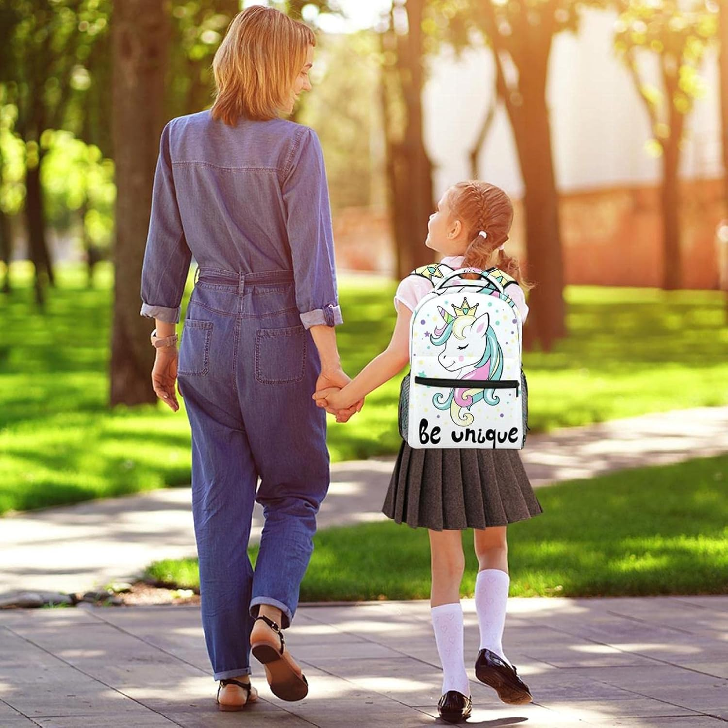 Unicorn Head Backpack Students Shoulder Bags Travel Bag College School Tote Backpacks image number 1